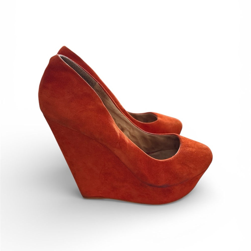 Y2k Aldo Elegant Orange Wedge Heels - Picture 2 of 5